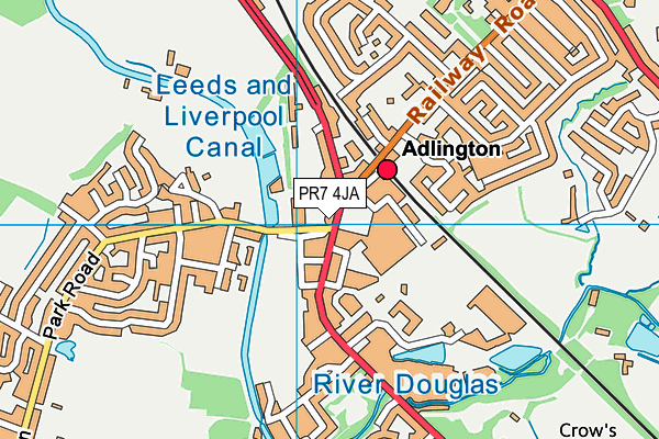 Adlington Primary School map (PR7 4JA) - OS VectorMap District (Ordnance Survey)
