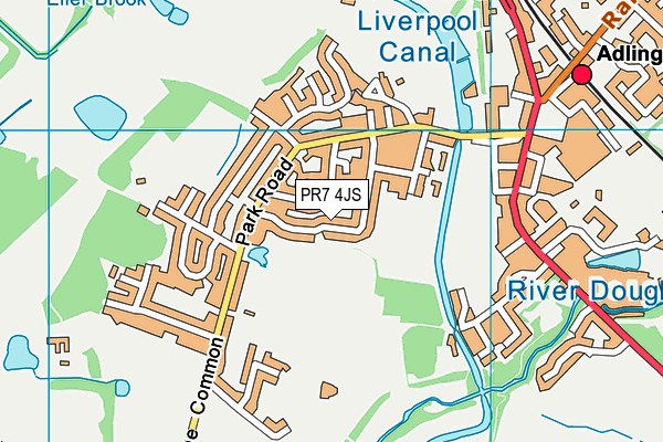 PR7 4JS map - OS VectorMap District (Ordnance Survey)