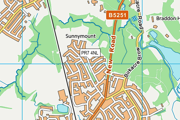 PR7 4NL map - OS VectorMap District (Ordnance Survey)