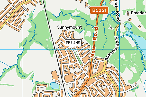 PR7 4NS map - OS VectorMap District (Ordnance Survey)