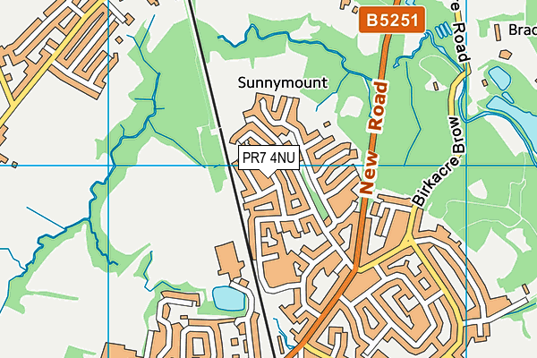 PR7 4NU map - OS VectorMap District (Ordnance Survey)