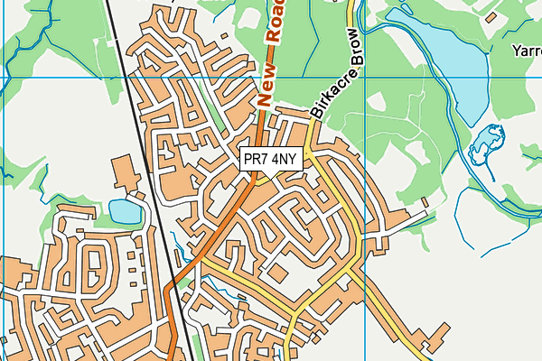 PR7 4NY map - OS VectorMap District (Ordnance Survey)