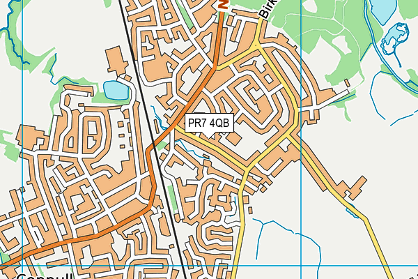 PR7 4QB map - OS VectorMap District (Ordnance Survey)