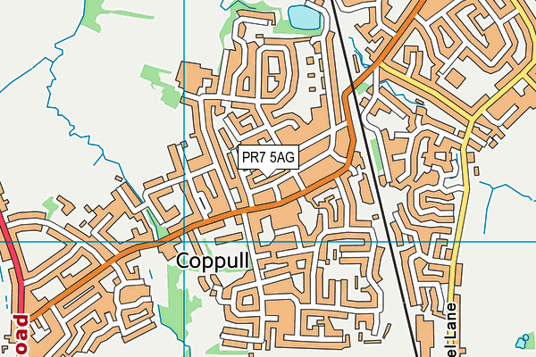 PR7 5AG map - OS VectorMap District (Ordnance Survey)
