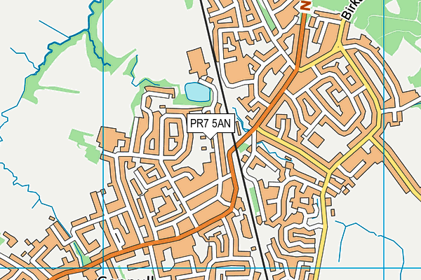 PR7 5AN map - OS VectorMap District (Ordnance Survey)