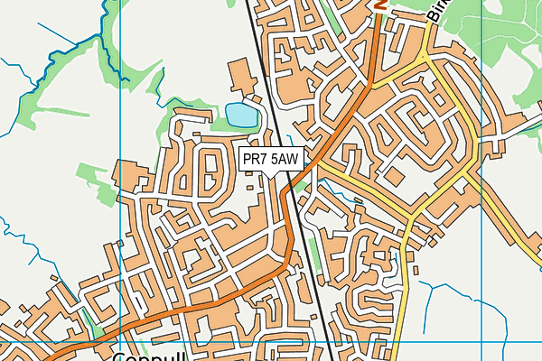 PR7 5AW map - OS VectorMap District (Ordnance Survey)