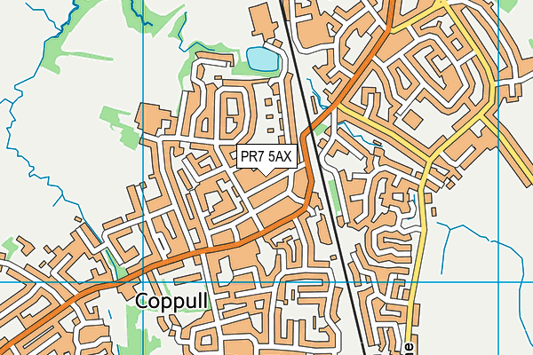 PR7 5AX map - OS VectorMap District (Ordnance Survey)
