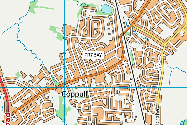 PR7 5AY map - OS VectorMap District (Ordnance Survey)
