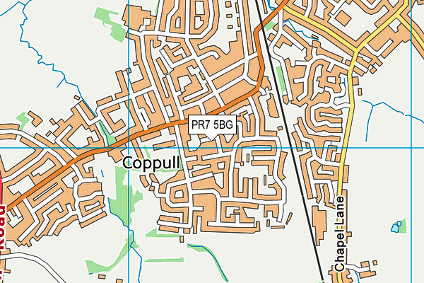 PR7 5BG map - OS VectorMap District (Ordnance Survey)