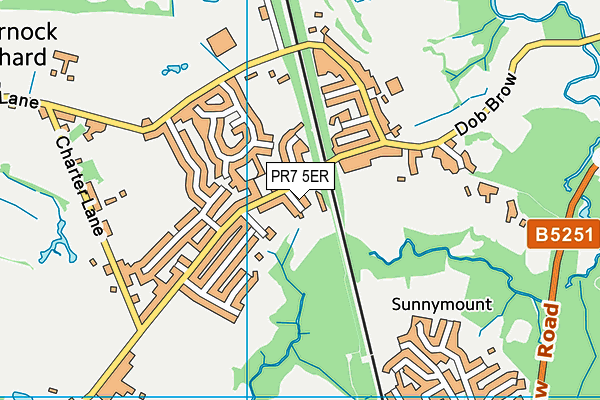 PR7 5ER map - OS VectorMap District (Ordnance Survey)