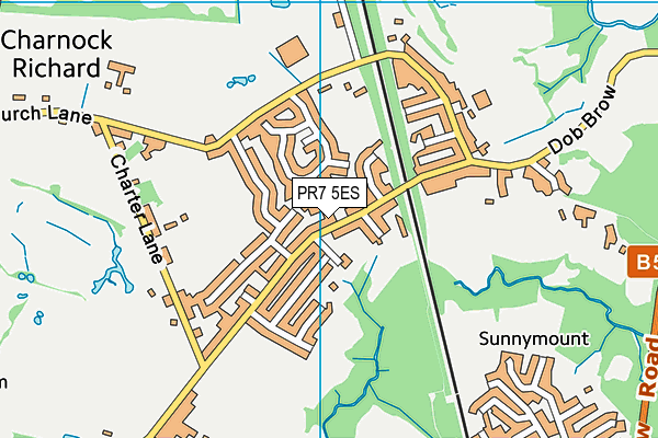 PR7 5ES map - OS VectorMap District (Ordnance Survey)