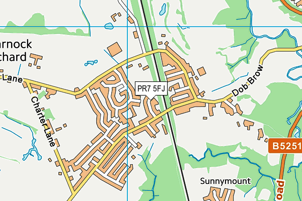 PR7 5FJ map - OS VectorMap District (Ordnance Survey)