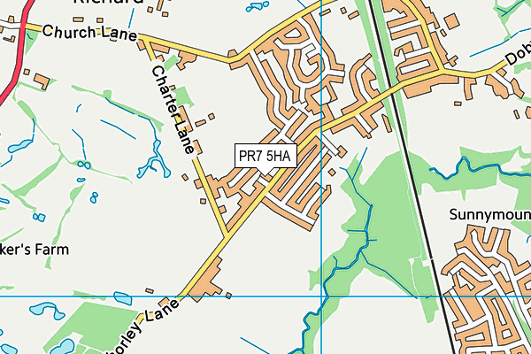 PR7 5HA map - OS VectorMap District (Ordnance Survey)