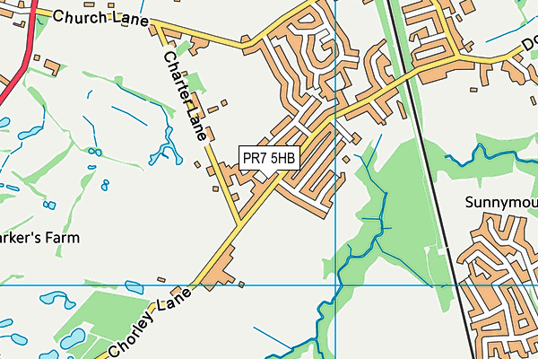 PR7 5HB map - OS VectorMap District (Ordnance Survey)
