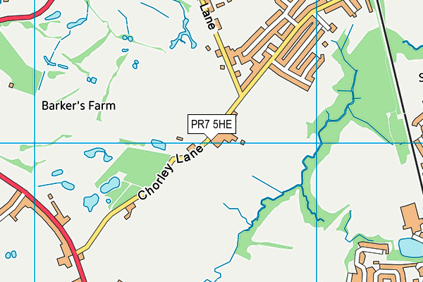 PR7 5HE map - OS VectorMap District (Ordnance Survey)