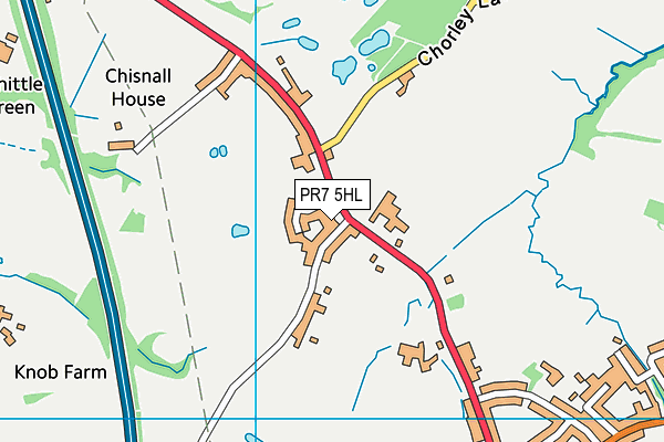 PR7 5HL map - OS VectorMap District (Ordnance Survey)
