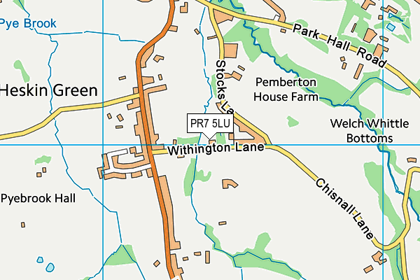 PR7 5LU map - OS VectorMap District (Ordnance Survey)