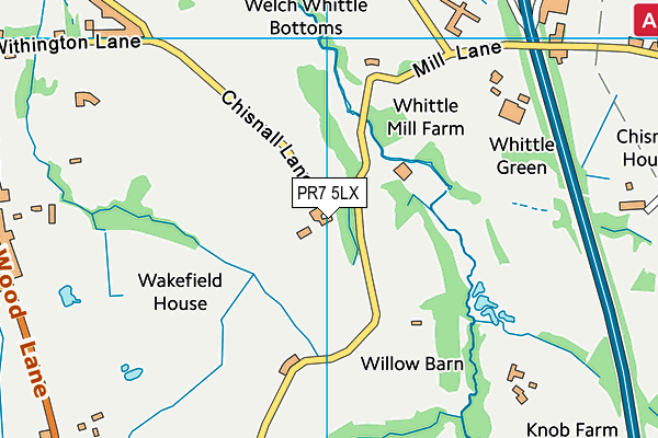 PR7 5LX map - OS VectorMap District (Ordnance Survey)
