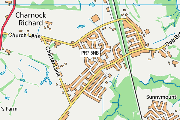 PR7 5NB map - OS VectorMap District (Ordnance Survey)
