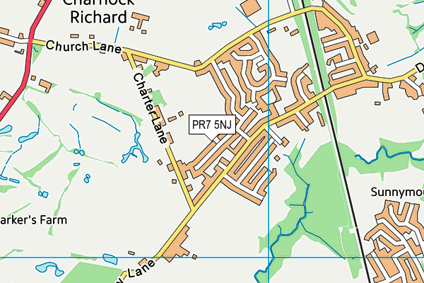 PR7 5NJ map - OS VectorMap District (Ordnance Survey)