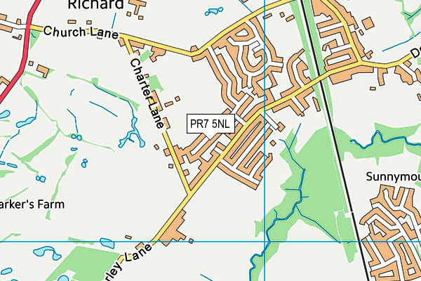 PR7 5NL map - OS VectorMap District (Ordnance Survey)