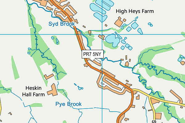 PR7 5NY map - OS VectorMap District (Ordnance Survey)