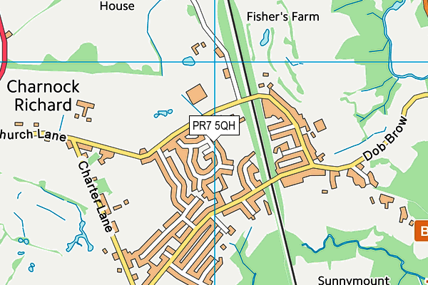 PR7 5QH map - OS VectorMap District (Ordnance Survey)