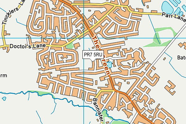 PR7 5RU map - OS VectorMap District (Ordnance Survey)
