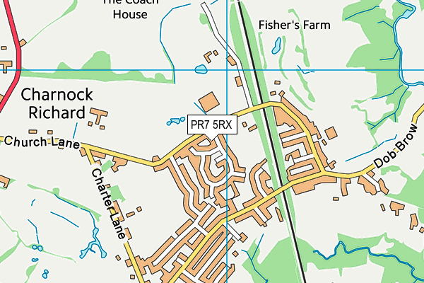 PR7 5RX map - OS VectorMap District (Ordnance Survey)
