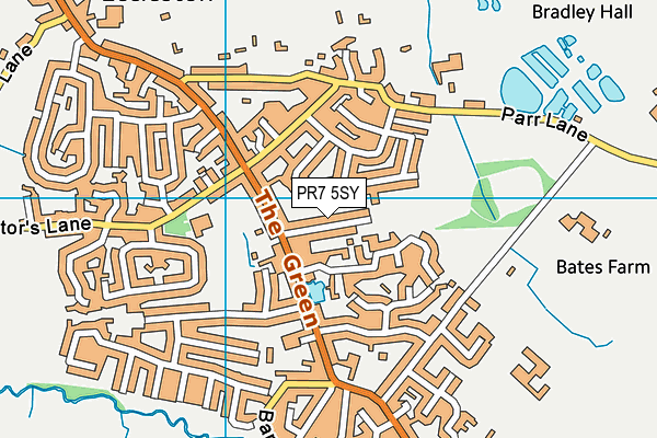 PR7 5SY map - OS VectorMap District (Ordnance Survey)
