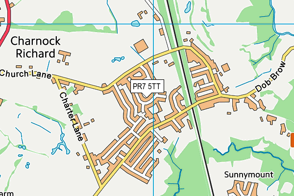 PR7 5TT map - OS VectorMap District (Ordnance Survey)