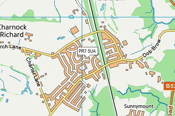 PR7 5UA map - OS VectorMap District (Ordnance Survey)
