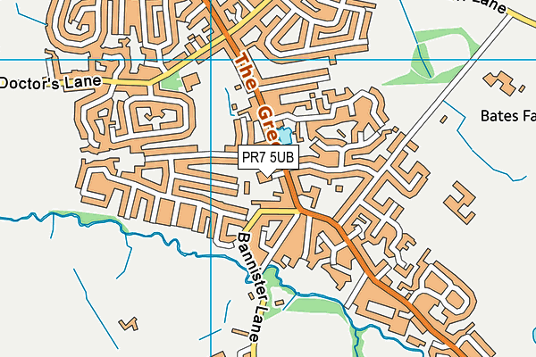 PR7 5UB map - OS VectorMap District (Ordnance Survey)