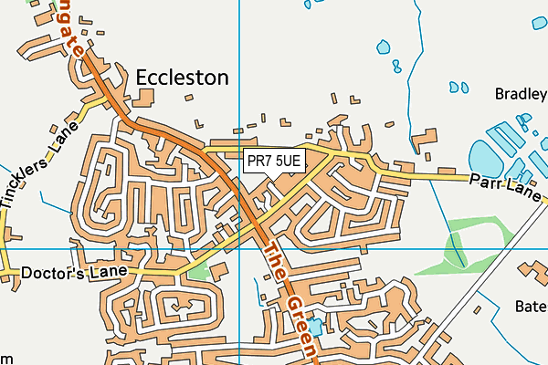 PR7 5UE map - OS VectorMap District (Ordnance Survey)