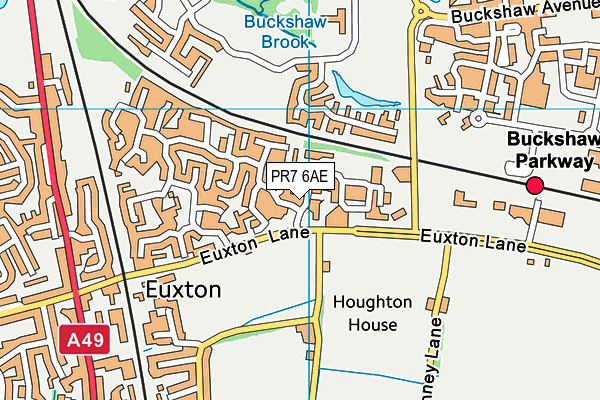 PR7 6AE map - OS VectorMap District (Ordnance Survey)