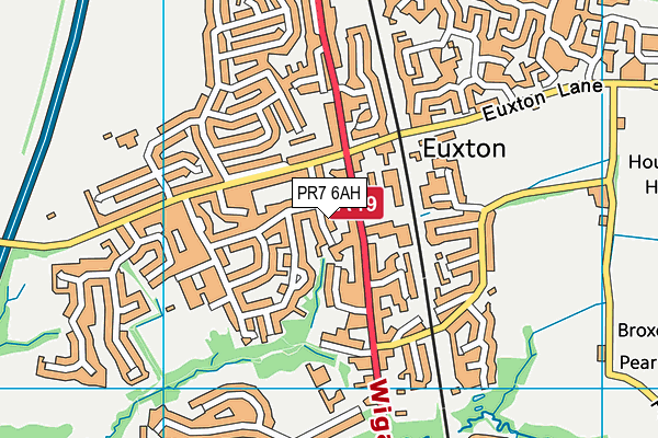 PR7 6AH map - OS VectorMap District (Ordnance Survey)