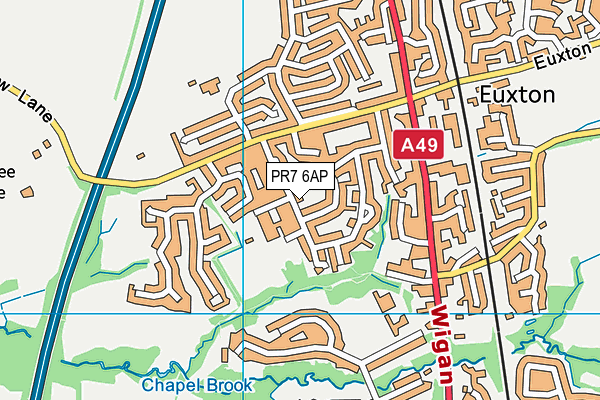 PR7 6AP map - OS VectorMap District (Ordnance Survey)