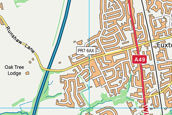 PR7 6AX map - OS VectorMap District (Ordnance Survey)