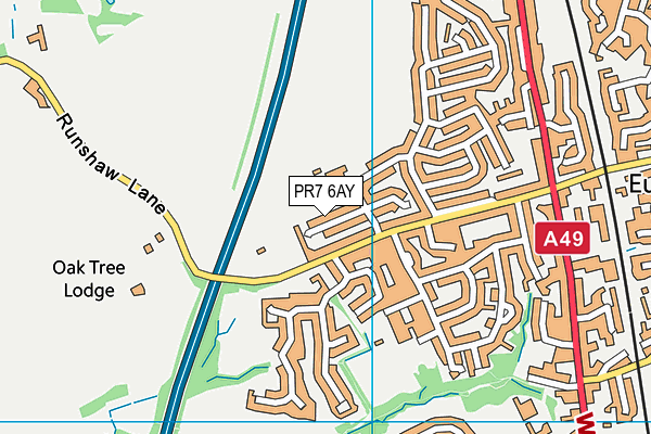 PR7 6AY map - OS VectorMap District (Ordnance Survey)