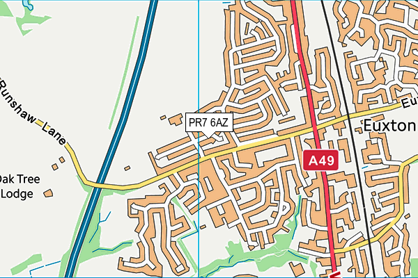 PR7 6AZ map - OS VectorMap District (Ordnance Survey)