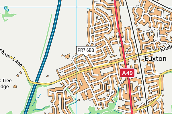 PR7 6BB map - OS VectorMap District (Ordnance Survey)