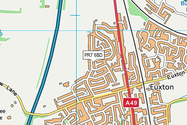 PR7 6BD map - OS VectorMap District (Ordnance Survey)