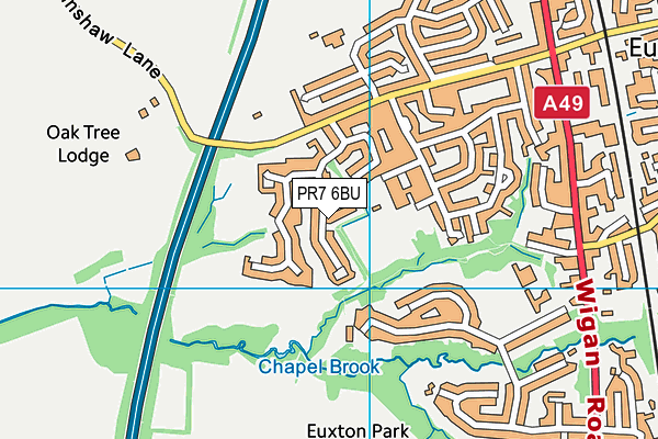 PR7 6BU map - OS VectorMap District (Ordnance Survey)