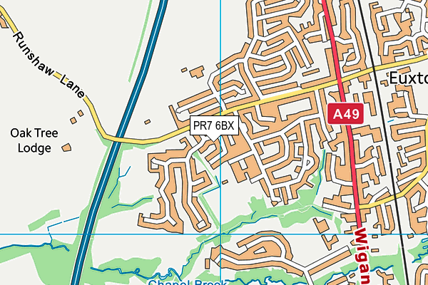 PR7 6BX map - OS VectorMap District (Ordnance Survey)