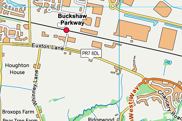 Euxton Park Golf Centre map (PR7 6DL) - OS VectorMap District (Ordnance Survey)