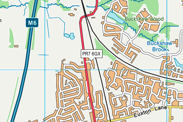 PR7 6GX map - OS VectorMap District (Ordnance Survey)