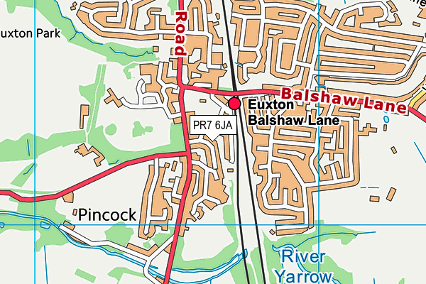 PR7 6JA map - OS VectorMap District (Ordnance Survey)