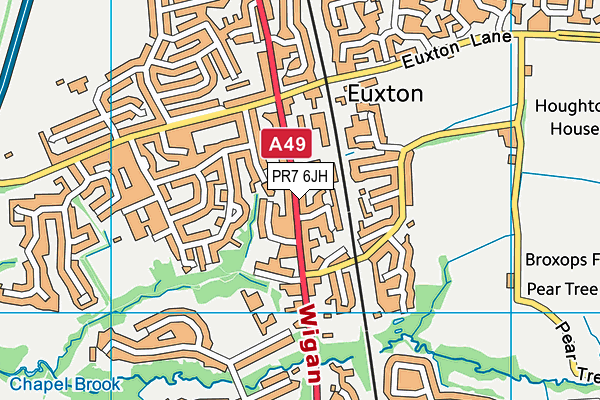 Map of EUXTON TILE SUPPLIES LIMITED at district scale