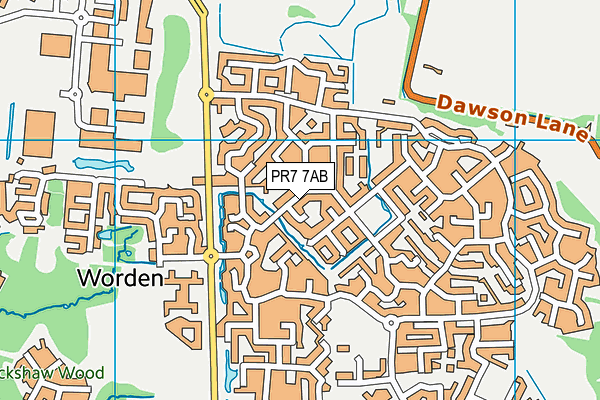 PR7 7AB map - OS VectorMap District (Ordnance Survey)