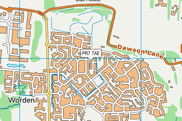 PR7 7AE map - OS VectorMap District (Ordnance Survey)